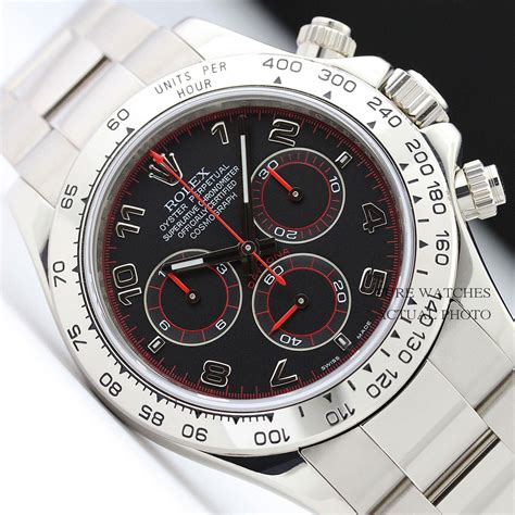 rolex 18kt white gold daytona black red dial fake|rolex daytona 116519ln.